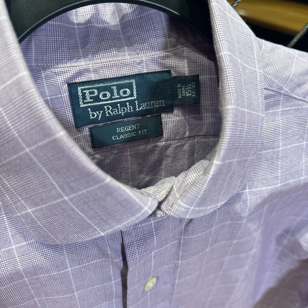 Polo by Ralph Lauren Purple Lavender Button Down 15-1/2 Regent Classic Fit - Picture 2 of 5